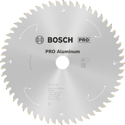 Image de BOSCH 2608837768 lame de scie circulaire Standard pour aluminium scies sans fil 184 x 20 2/1.5 mm, 56T