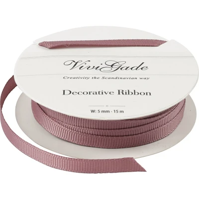 Afbeelding van Vivi Gade Decoratielint Grosgrain 5 Mm / 15 Meter Donkerroze
