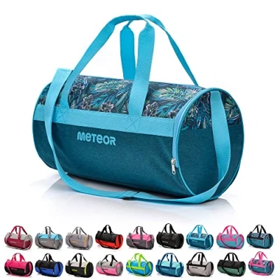 Afbeelding van Sporttas, 25 l, dames, heren, kinderen, meisjes, tas, reistas, duffel, fitness, vakantie, schouderriem, werk, met apart schoenenvak, Bladeren.