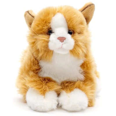 Afbeelding van Uni Toys Roodbruine kat, liggend 20 cm (lengte) pluche kitten pluche, knuffeldier