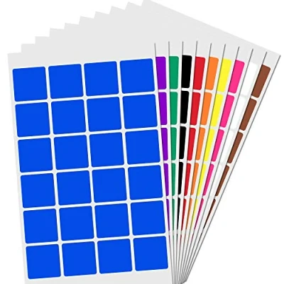 Afbeelding van 25 mm vierkante stickers, zelfklevend, 10 kleuren, 1200 stuks
