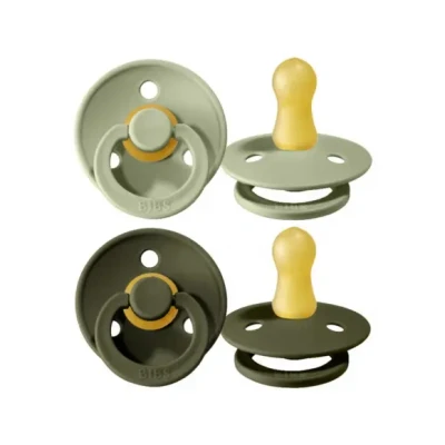 Afbeelding van BiBS Colour Pacifier Stage 1 Fopspeen 0+ maanden 2 stuks Sage / Hunter Green