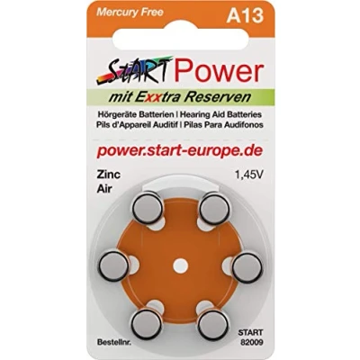 Afbeelding van START 60 x gehoorapparaat batterijen Type A13 1.45V 280mAh PR48, 82003
