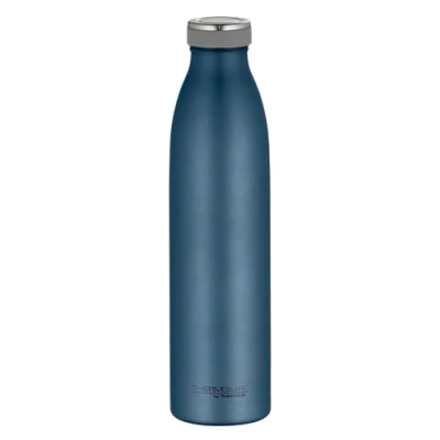 Afbeelding van THERMOcafé by THERMOS TC Bottle Bouteille isotherme en acier inoxydable résistant aux boissons gazeuses Bleu nuit mat 0,75 l 12 h chaud 24 froid Anti fuite Pour l&#039;école, les déplacements et le