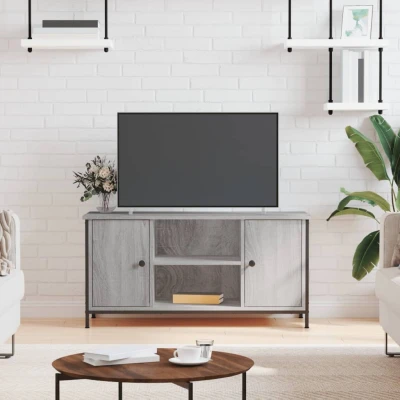 Afbeelding van Tv meubel 100x40x50 cm bewerkt hout grijs sonoma eikenkleurig