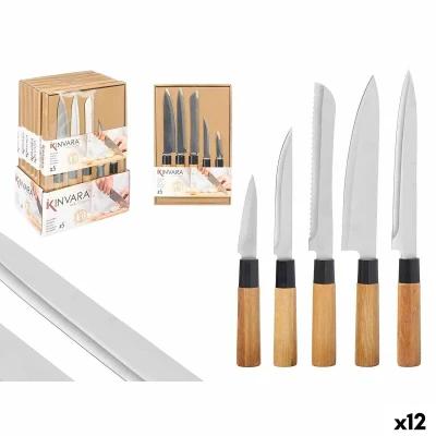 Afbeelding van Messen Set Kinvara SJ6533B Bruin Metaal Bamboe (12 Stuks)
