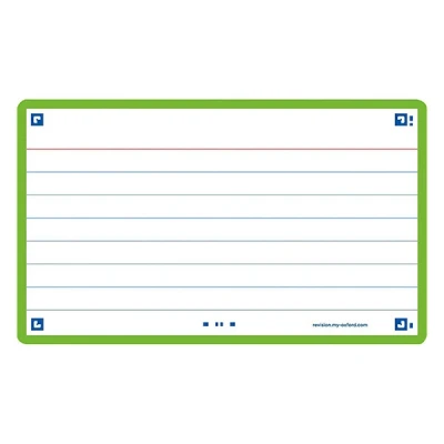 Image de Oxford fiches bristol lignées A7 (80 pièces) vert
