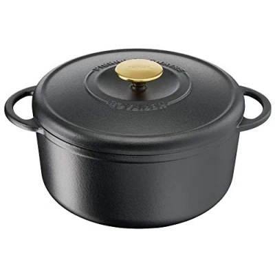Image de Cocotte fonte Tefal d&#039;acier ronde 21 cm Pierre Gagnaire Heritage Noir