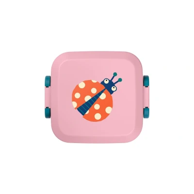 Afbeelding van Amuse Rikko Kids Ladybug Bento Lunchbox Brooddoos met Kindveilige sluitingen Bentobox 3 Compartimenten BPA vrij 167x 167x81mm