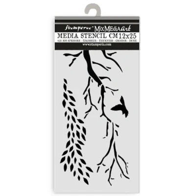 Afbeelding van Stamperia Dikke sjablonen voor scrapbooking, albums, kaarten, bullet journaling, enz. Flexibel materiaal, gemakkelijk schoon te maken, perfect vrije tijd, handwerk en cadeau (dewdrops, takken)