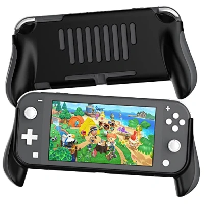 Afbeelding van VOVIGGOL Grip ontworpen voor Nintendo Switch Lite Case, ergonomische comfortabele zakbescherming spel draagbare hoes accessoire (zwart)