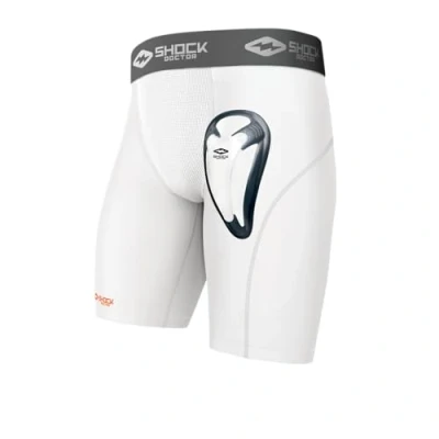 Image de Short de compression avec coquille Baseball Shock Doctor Bioflex cup pour Adulte Blanc Taille S