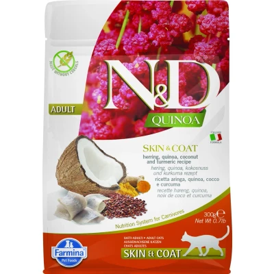 Afbeelding van Farmina N&amp;D Quinoa Adult kat Skin &amp; coat haring 300gr