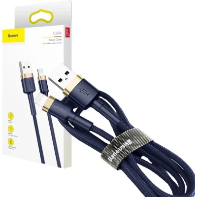 Afbeelding van Baseus Cafule CALKLF CV3 USB oplaadkabel goud, Blauw