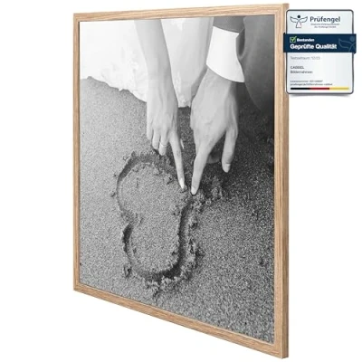 Afbeelding van CABBEL Fotolijst, mdf houten fotolijst met onbreekbaar acrylglas, eikenhout, 60 x cm