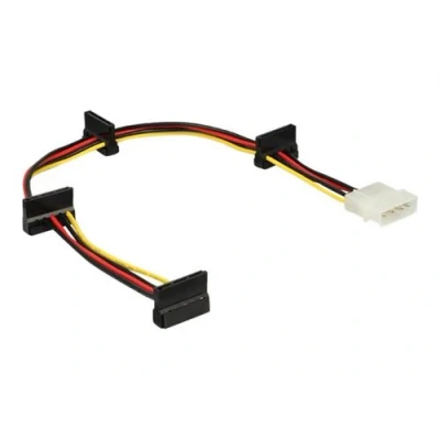 Image de DeLOCK 0.4m, Molex 4p/4xSATA 15p Interne 0.4m (4 pin) 4 x SATA Multicolore câble électrique cables électriques
