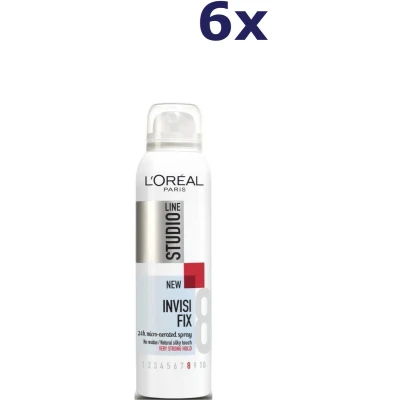 Afbeelding van L&#039;Oréal Studio Line Invisi Fix 24H Haarspray Very Strong Hold 3 x 250 ml Voordeelverpakking