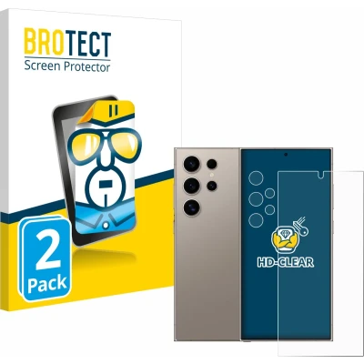 Afbeelding van BROTECT Screenprotector voor Samsung Galaxy S24 Ultra (case friendly) (Voor+Camera) Folie Beschermfolie transparant (2 Stuks)