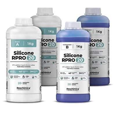 Afbeelding van Siliconenrubber met gemiddelde hardheid voor vormen 1:1 R PRO 20, ideaal het gieten van hars, gips en andere materialen (4 kg)