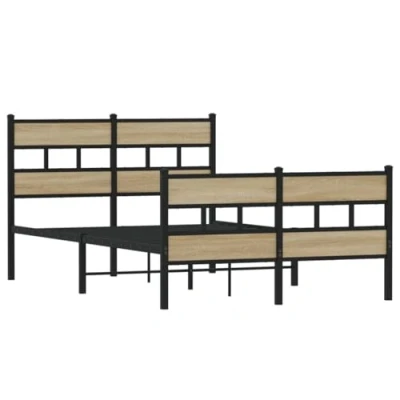 Afbeelding van Bedframe zonder matras metaal sonoma eikenkleurig 120x190 cm