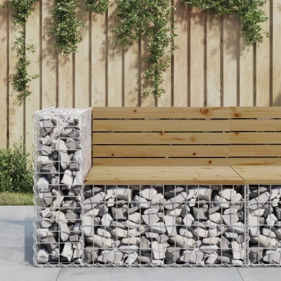 Afbeelding van Tuinbank schanskorfontwerp 92x71x65,5 cm geïmpregneerd hout