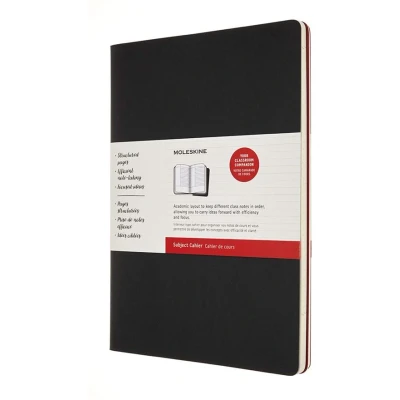 Afbeelding van Moleskine Subject Cahier Journals A4 Zwart / Rood set van 2