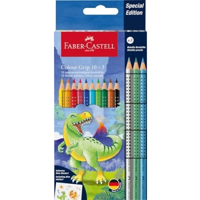Afbeelding van Kleurpotlood Faber Castell grip Dino 10 colour 3 metallic
