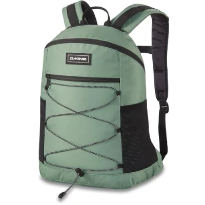 Afbeelding van Dakine Wndr Duurzame rugzak met verstelbare borstriem, buitenvak ritssluiting, 18 liter, voor school, kantoor, universiteit, Blad Groen