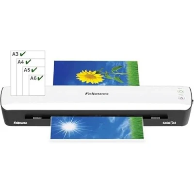 Afbeelding van Fellowes Sola A3 lamineerapparaat, 125 micron, anti verstopping en automatische uitschakeling, opwarmtijd 4 minuten, voor zakken van 80 wit, 100017470 exclusief Amazon
