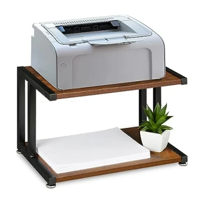 Afbeelding van Relaxdays printerstandaard industrieel printertafel printerkastje bureau organizer