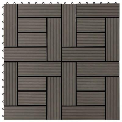 Afbeelding van 22 st Terrastegels 30x30 cm 2 m² HKC donkerbruin