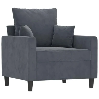 Image de vidaXL Fauteuil Gris foncé 60 cm Velours359284