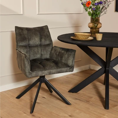 Afbeelding van Eetkamerstoel Dani Velvet Hunter Green