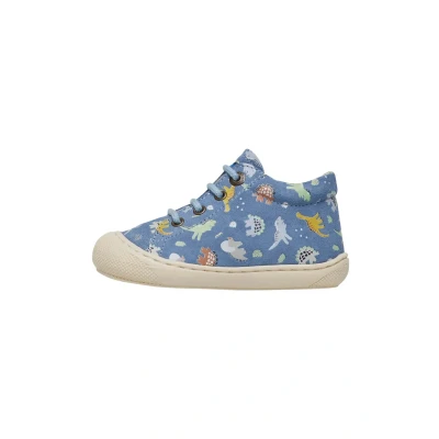 Afbeelding van Naturino Schoenen voor de eerste stapjes van suède met dinosaurusprint, Blauw, 27 EU smalle maat