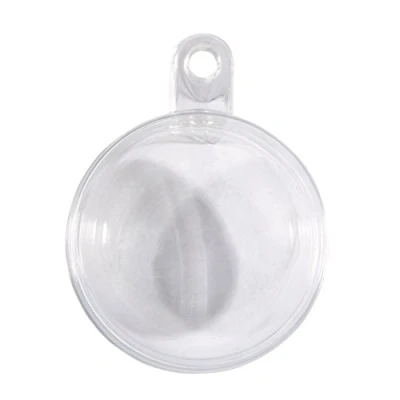 Afbeelding van Rayher 39473800 8 stuks kunststof kerstballen, deelbaar, diameter 4 cm, om te vullen, transparant, acryl, met ophangoog, 2 delige decoratieve ballen