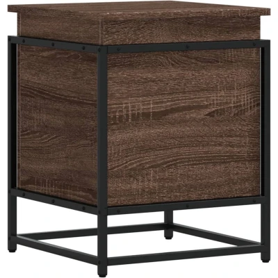 Afbeelding van Opbergbox met deksel 40x40x51,5 cm bewerkt hout bruin eiken