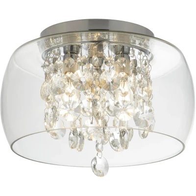 Afbeelding van Searchlight Bathroom Plafondlamp Badkamer Ø 28 X 20 Cm IP44 Chroom