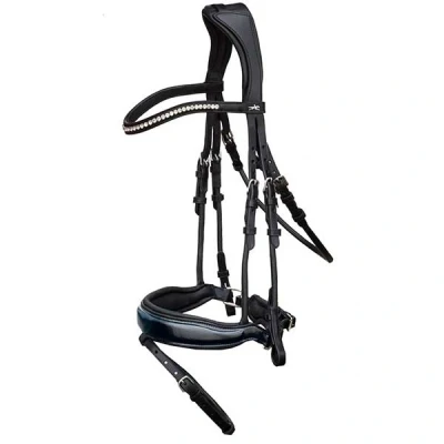 Afbeelding van Schockemöhle Hoofdstel Premium Malibu Zwart/Patent/Zilver Cob