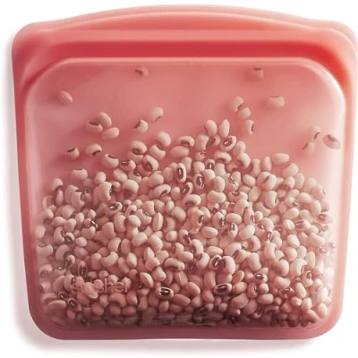 Afbeelding van Stasher Herbruikbare siliconen sandwichtas (rood) Opbergcontainer voor het bereiden van maaltijden Lunch, reizen, make up, gymtas Geschikt vriezer, oven,