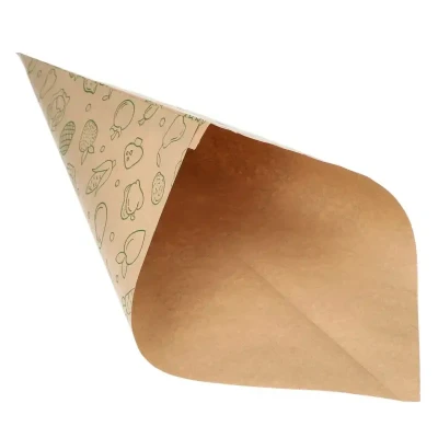Afbeelding van Puntzakken van Papier en Karton &quot;Fruits &amp; Vegs&quot; Bruin Kraft 440 x 310 310mm (Vulinhoud 750 Gram)