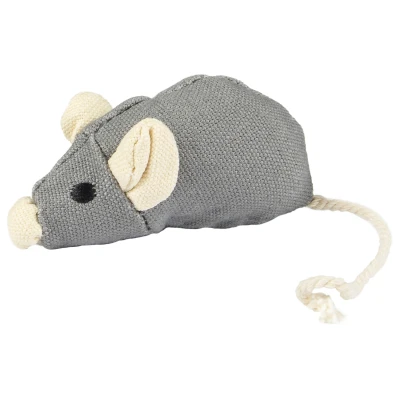 Afbeelding van Flamingo Natural Fun Muis Kattenspeelgoed 17 cm Grijs Beige