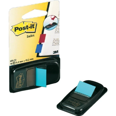 Afbeelding van Indextabs 3M Post it 680 25.4x43.2mm felblauw