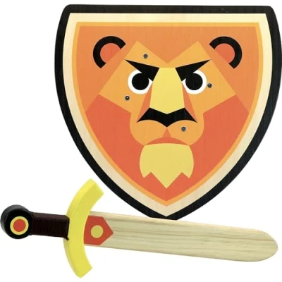 Afbeelding van Vilac houten zwaard &amp; schild leeuw