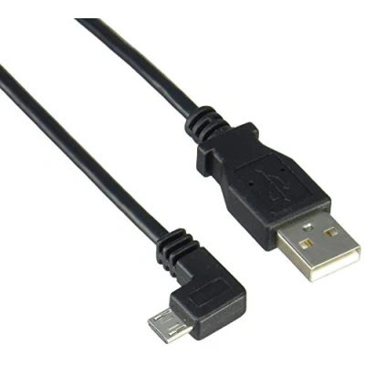 Image de StarTech.com Câble USB vers Micro coudé à angle gauche de 50 cm Cordon charge / synchronisation 025 mm² M/M noir type B (M) pour 2.0 P/N: USB2PCA