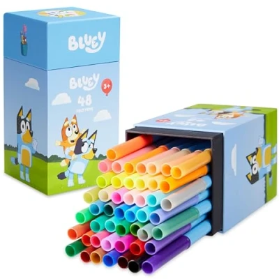 Afbeelding van Bluey Viltstiften voor kinderen, 48 stuks, wasbaar, niet giftig, cadeau idee jongens en meisjes