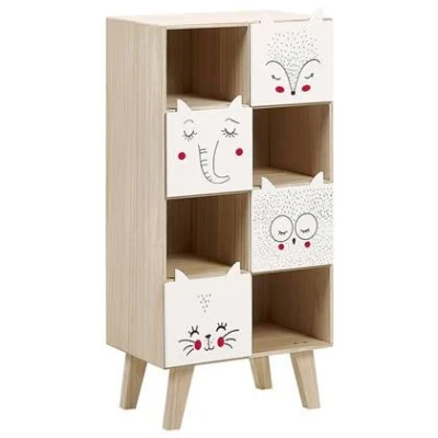 Afbeelding van TUPELO Boekenkast Licht hout/Wit MDF