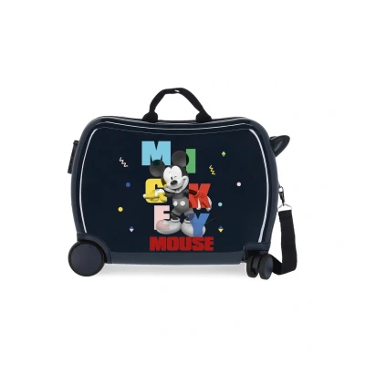Afbeelding van Mickey Mouse rol zit kinderkoffer jongens blauw SL