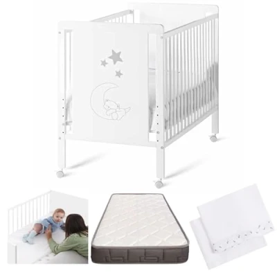 Afbeelding van Cool Dreams Indi babybed + cododo set matras 4 wielen
