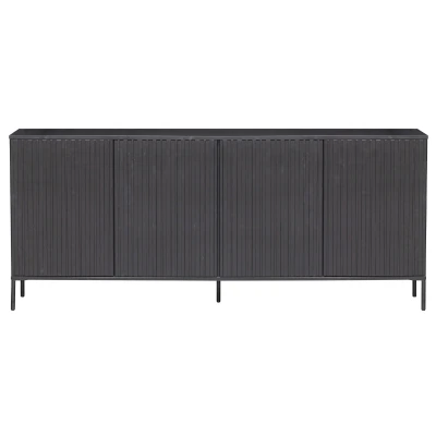 Afbeelding van New Gravure dressoir 200cm grenen zwart