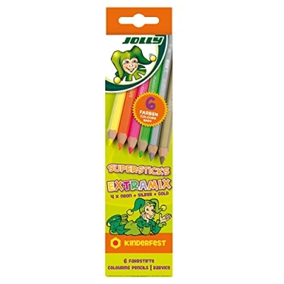 Afbeelding van Jolly Supersticks Kleurpotloden Extra Mix 6 stuks
